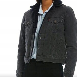 Levi's Black Jean Jacket with Sherpa Lining